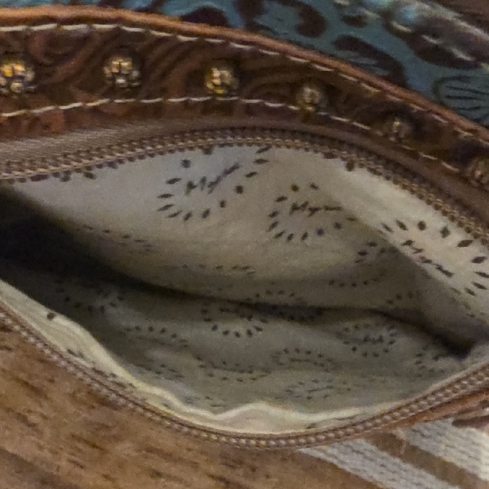 Brown and Blue Patterned Women's Bag - Picture 6 of 9